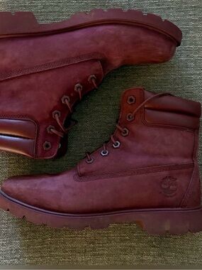Timberland Women’s Burgundy 6”Nubuck Work  Boot - Size 8
